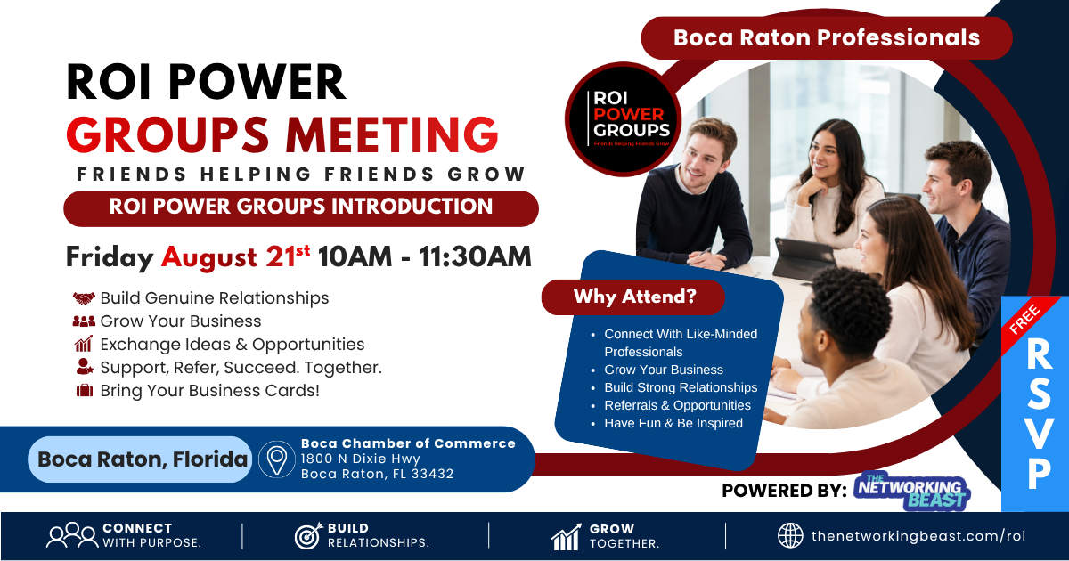 ROI Power Groups event banner