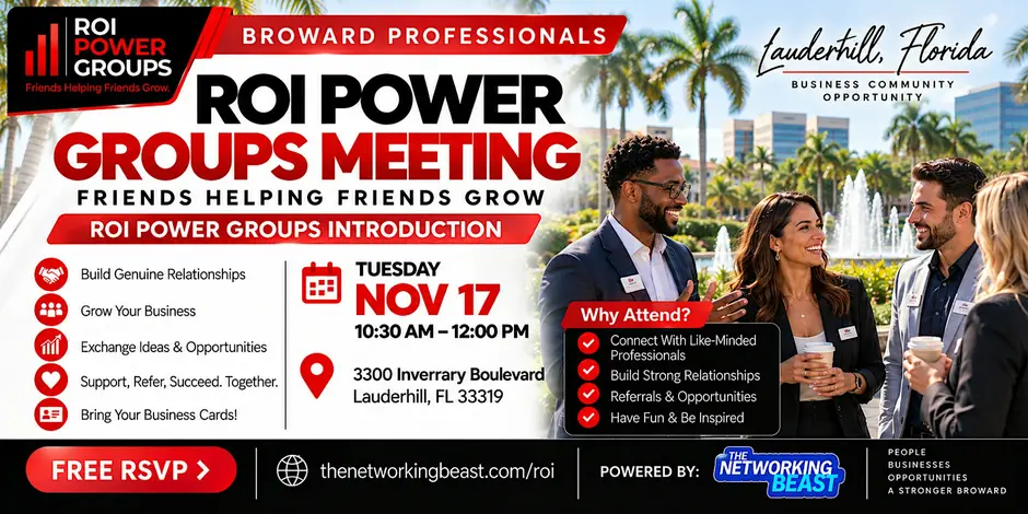 ROI Power Groups event banner